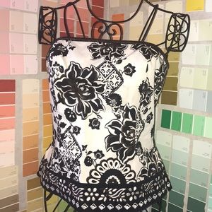 NWOT White House Black Market Floral strapless top